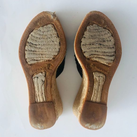 hype Wedges Espadrille Sandals in Black Size 5-1/2 - Picture 8 of 14